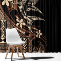 Samoa Manuia le Aso Tuto'atasi Window Curtain Siapo Mamanu Mix Tatau Marlin LT7 - Polynesian Pride