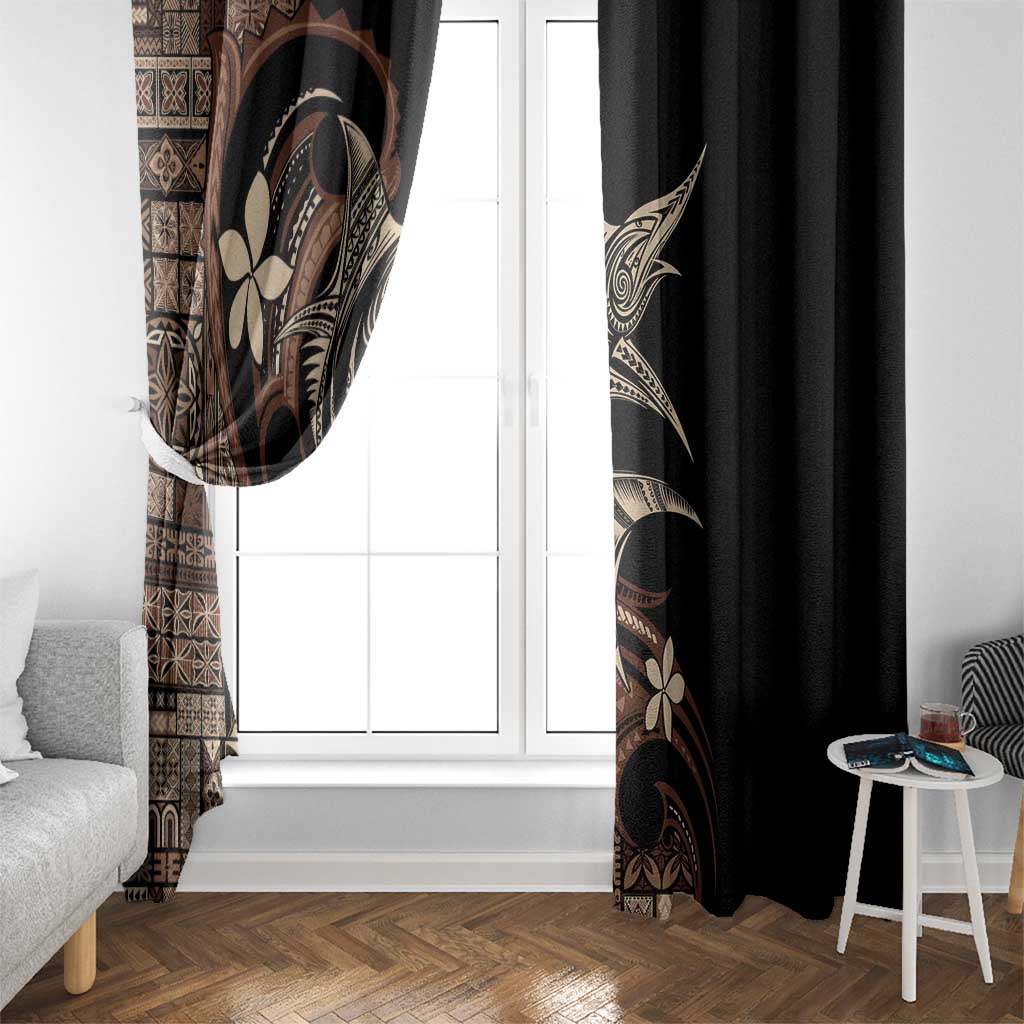 Samoa Manuia le Aso Tuto'atasi Window Curtain Siapo Mamanu Mix Tatau Marlin LT7 - Polynesian Pride