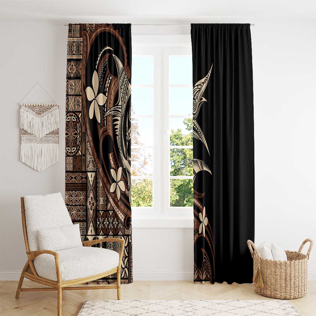 Samoa Manuia le Aso Tuto'atasi Window Curtain Siapo Mamanu Mix Tatau Marlin LT7 - Polynesian Pride