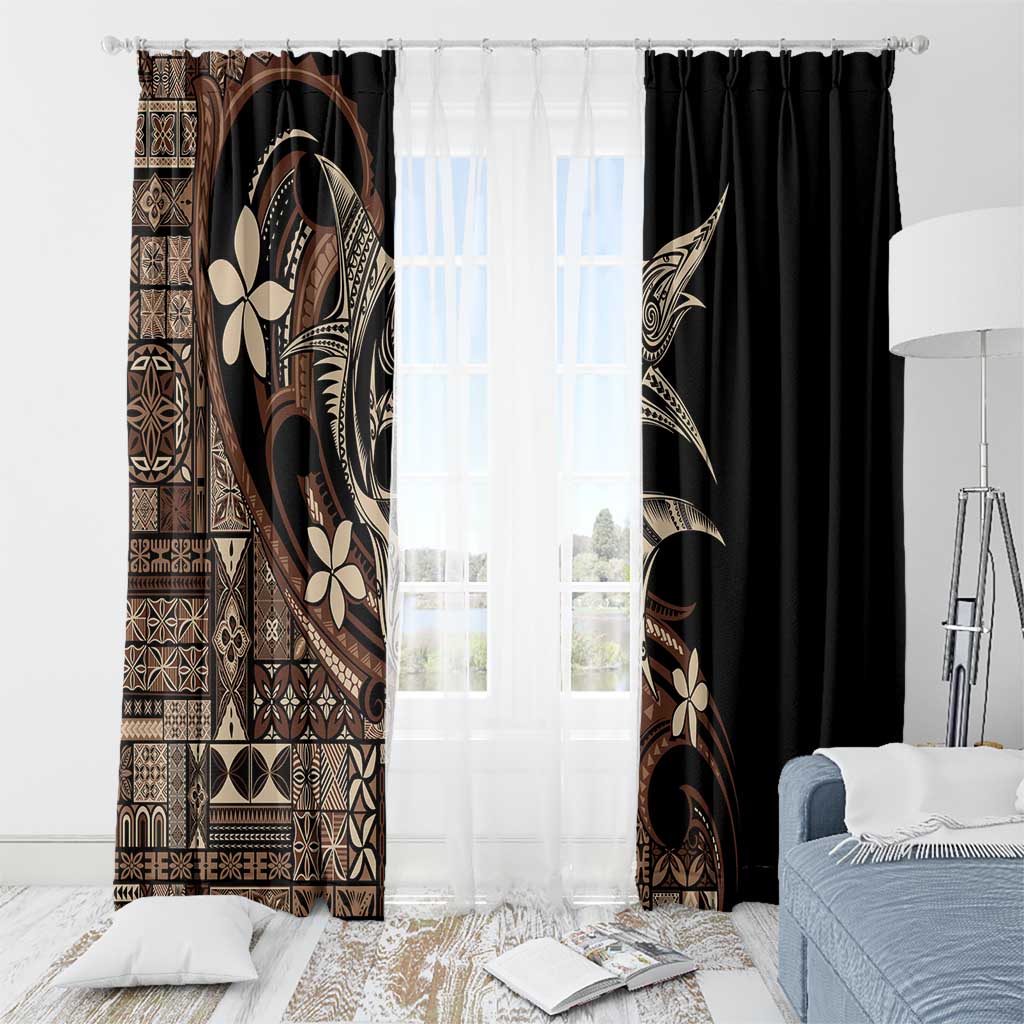 Samoa Manuia le Aso Tuto'atasi Window Curtain Siapo Mamanu Mix Tatau Marlin LT7 - Polynesian Pride