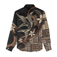 Samoa Manuia le Aso Tuto'atasi Women Casual Shirt Siapo Mamanu Mix Tatau Marlin