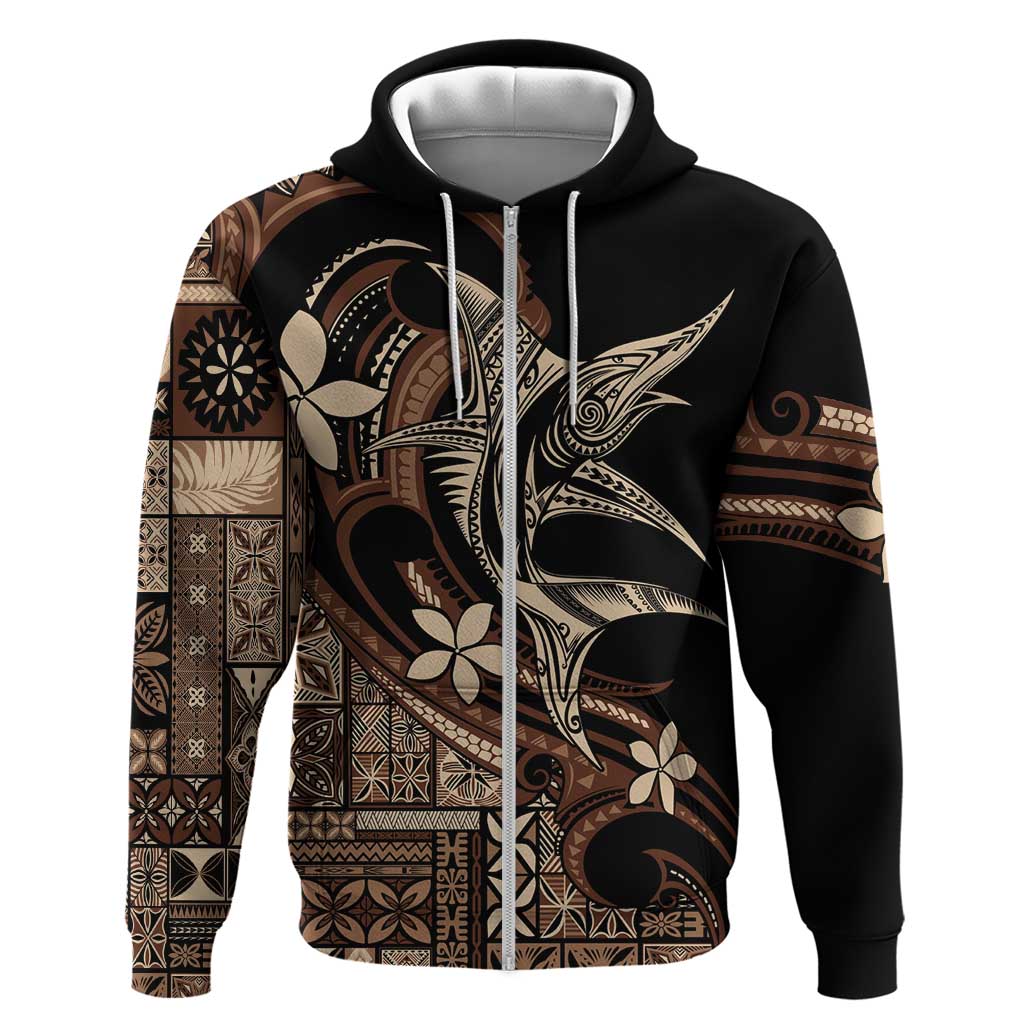Samoa Manuia le Aso Tuto'atasi Zip Hoodie Siapo Mamanu Mix Tatau Marlin