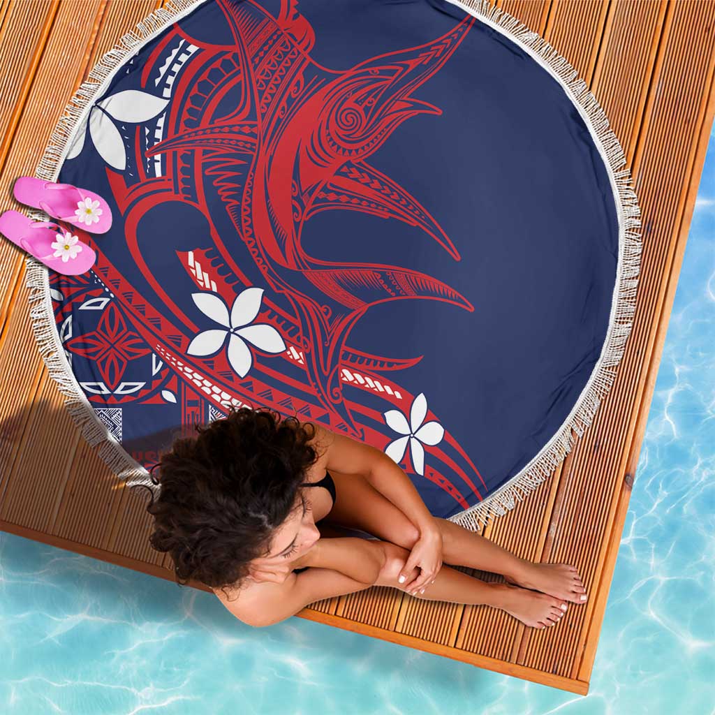 Samoa Manuia le Aso Tuto'atasi Beach Blanket Siapo Mamanu Mix Tatau Marlin - Flag Color LT7 - Polynesian Pride