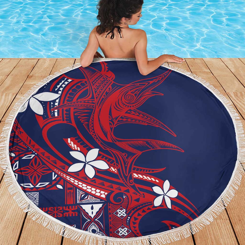 Samoa Manuia le Aso Tuto'atasi Beach Blanket Siapo Mamanu Mix Tatau Marlin - Flag Color LT7 - Polynesian Pride