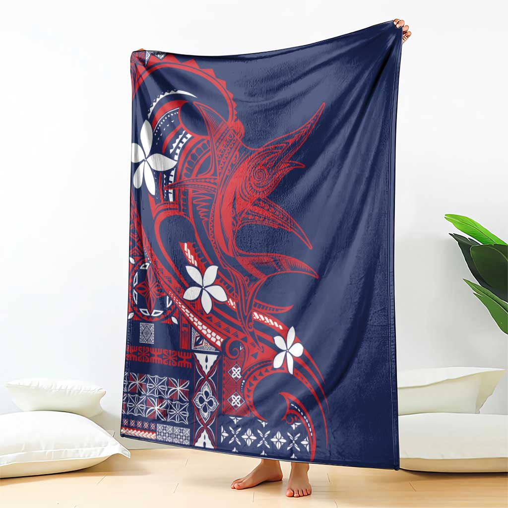 Samoa Manuia le Aso Tuto'atasi Blanket Siapo Mamanu Mix Tatau Marlin - Flag Color LT7 - Polynesian Pride