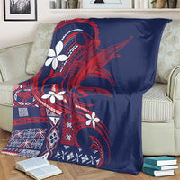 Samoa Manuia le Aso Tuto'atasi Blanket Siapo Mamanu Mix Tatau Marlin - Flag Color LT7 - Polynesian Pride
