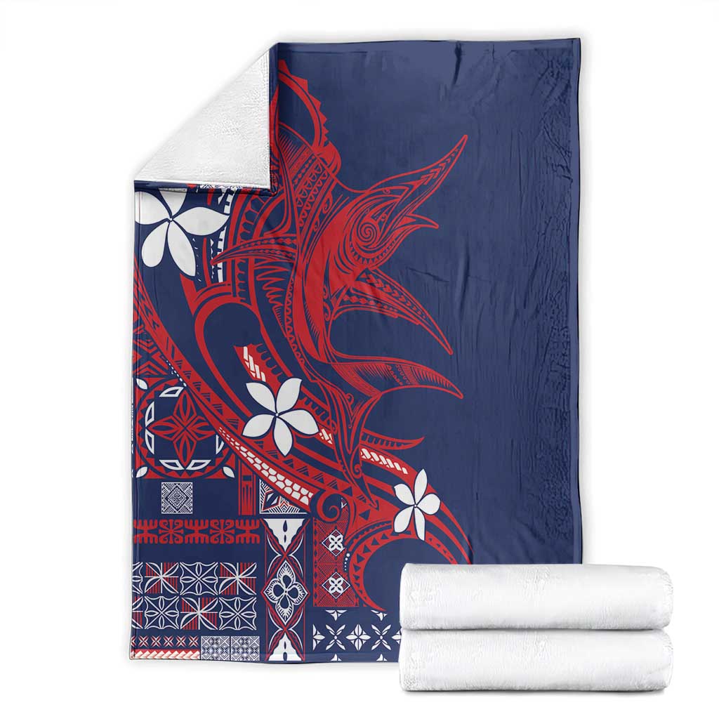 Samoa Manuia le Aso Tuto'atasi Blanket Siapo Mamanu Mix Tatau Marlin - Flag Color LT7 - Polynesian Pride
