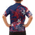 Samoa Manuia le Aso Tuto'atasi Family Matching Off The Shoulder Long Sleeve Dress and Hawaiian Shirt Siapo Mamanu Mix Tatau Marlin - Flag Color