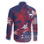 Samoa Manuia le Aso Tuto'atasi Family Matching Off The Shoulder Long Sleeve Dress and Hawaiian Shirt Siapo Mamanu Mix Tatau Marlin - Flag Color