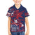 Samoa Manuia le Aso Tuto'atasi Family Matching Off The Shoulder Long Sleeve Dress and Hawaiian Shirt Siapo Mamanu Mix Tatau Marlin - Flag Color