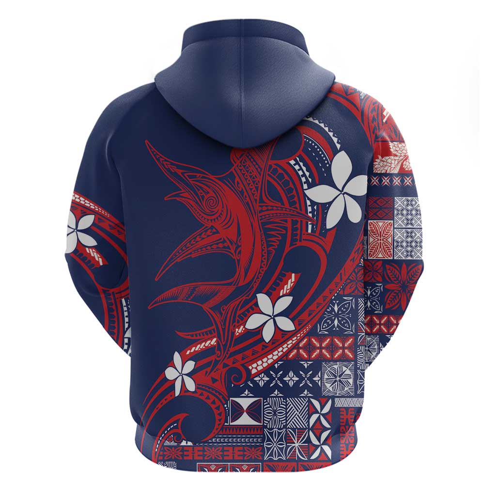 Samoa Manuia le Aso Tuto'atasi Hoodie Siapo Mamanu Mix Tatau Marlin - Flag Color