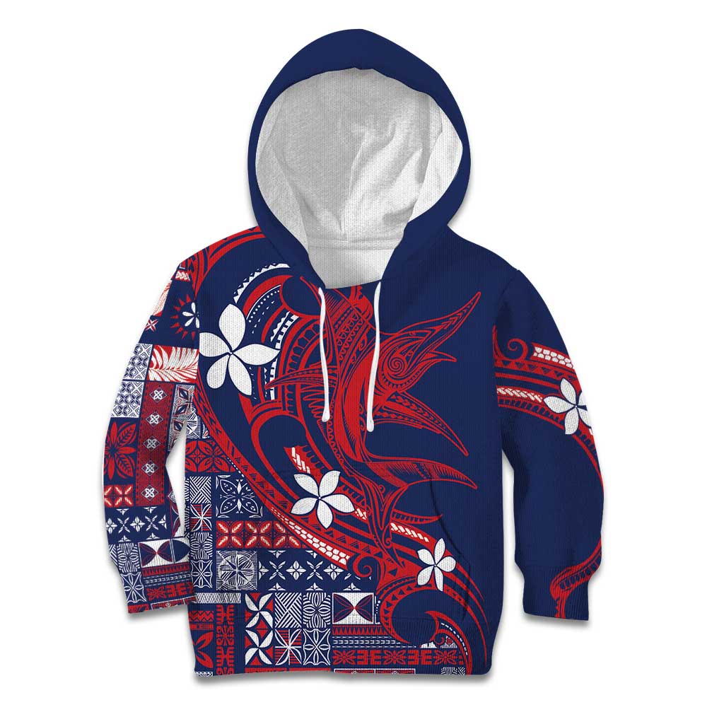 Samoa Manuia le Aso Tuto'atasi Kid Hoodie Siapo Mamanu Mix Tatau Marlin - Flag Color