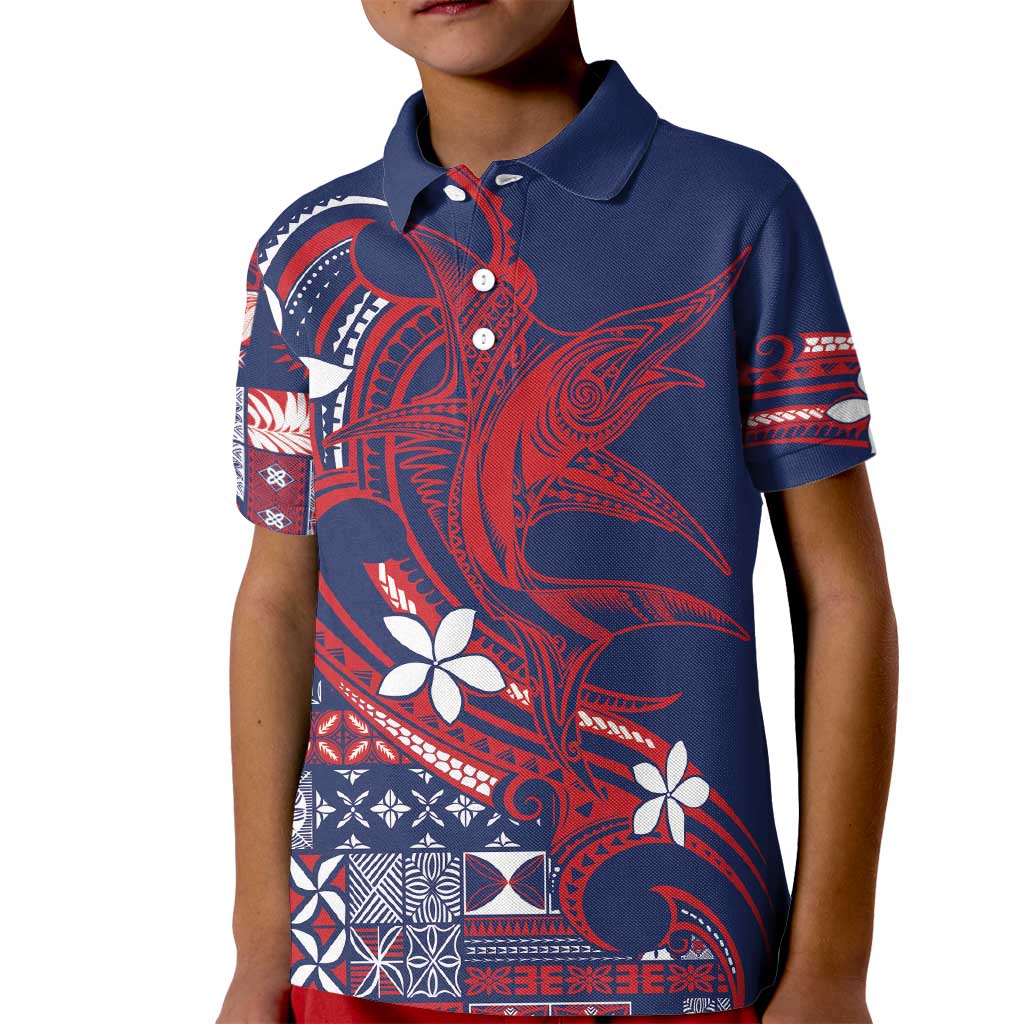 Samoa Manuia le Aso Tuto'atasi Kid Polo Shirt Siapo Mamanu Mix Tatau Marlin - Flag Color