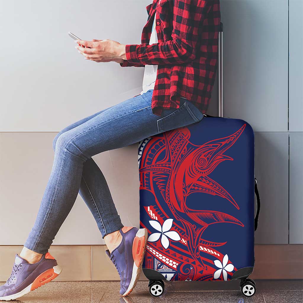 Samoa Manuia le Aso Tuto'atasi Luggage Cover Siapo Mamanu Mix Tatau Marlin - Flag Color