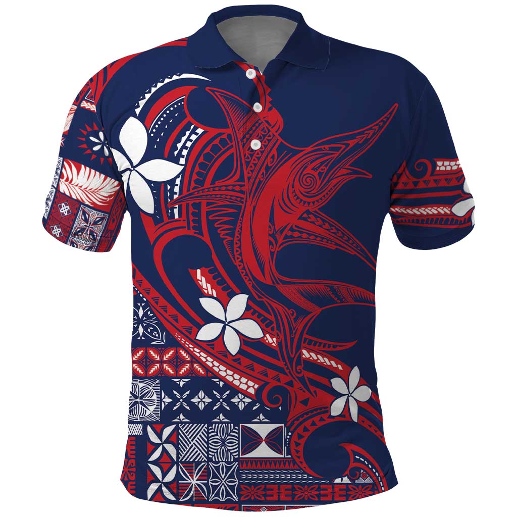 Samoa Manuia le Aso Tuto'atasi Polo Shirt Siapo Mamanu Mix Tatau Marlin - Flag Color