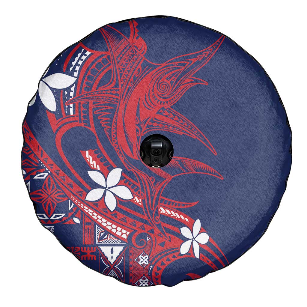 Samoa Manuia le Aso Tuto'atasi Spare Tire Cover Siapo Mamanu Mix Tatau Marlin - Flag Color