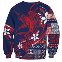 Samoa Manuia le Aso Tuto'atasi Sweatshirt Siapo Mamanu Mix Tatau Marlin - Flag Color LT7 - Polynesian Pride