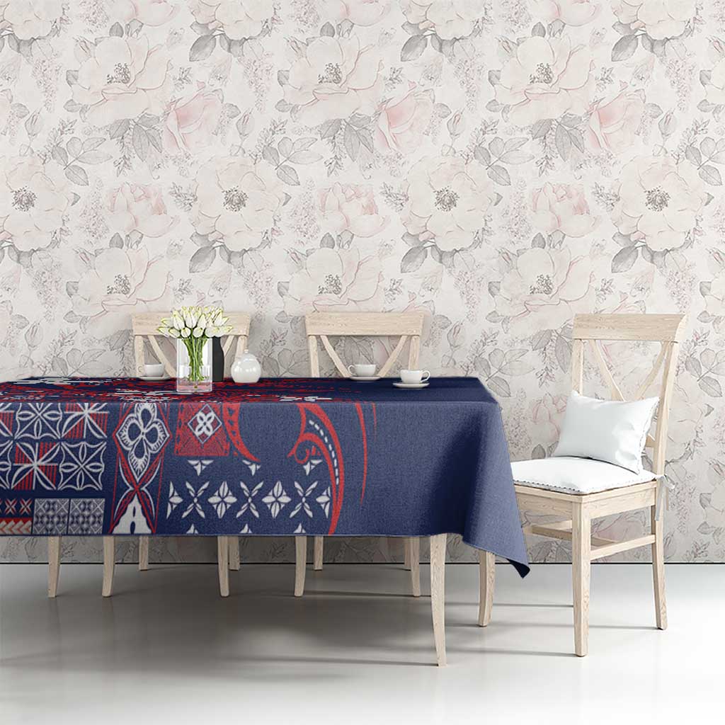 Samoa Manuia le Aso Tuto'atasi Tablecloth Siapo Mamanu Mix Tatau Marlin - Flag Color