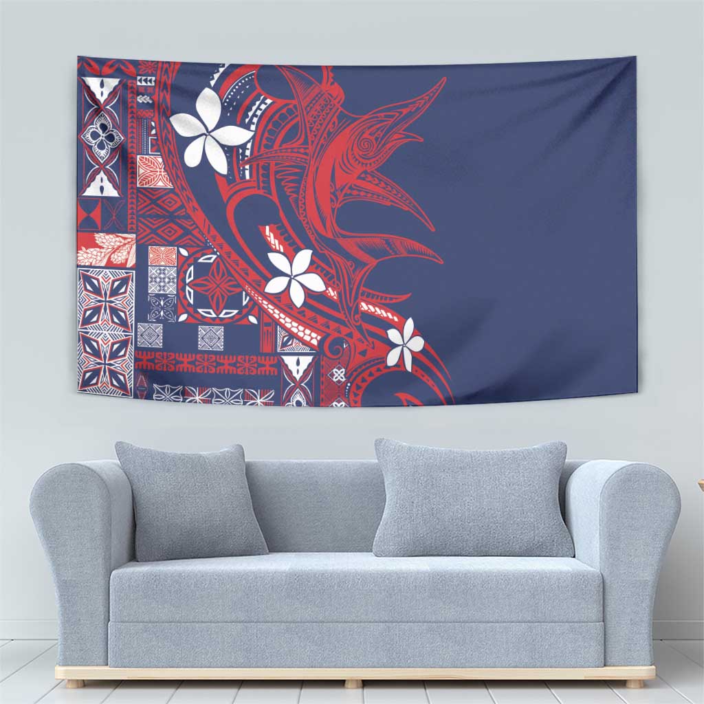 Samoa Manuia le Aso Tuto'atasi Tapestry Siapo Mamanu Mix Tatau Marlin - Flag Color