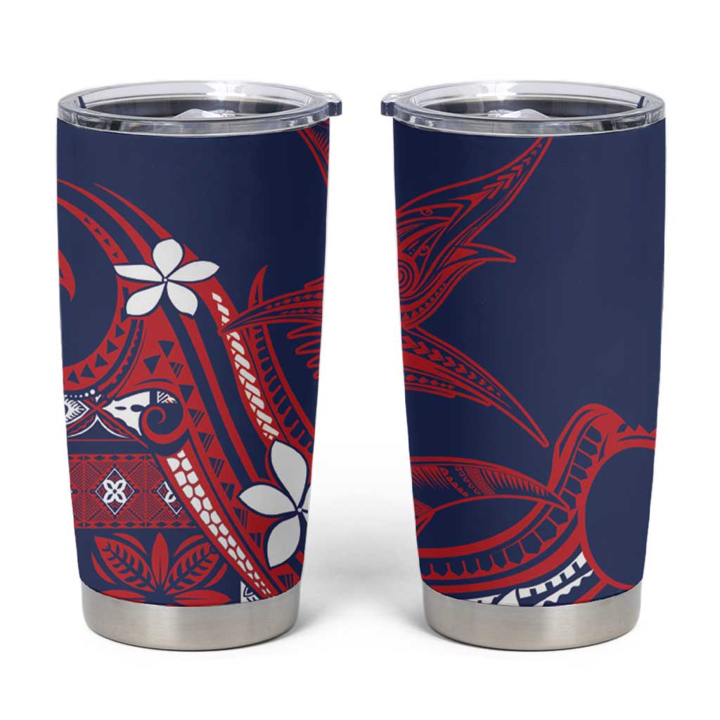 Samoa Manuia le Aso Tuto'atasi Tumbler Cup Siapo Mamanu Mix Tatau Marlin - Flag Color