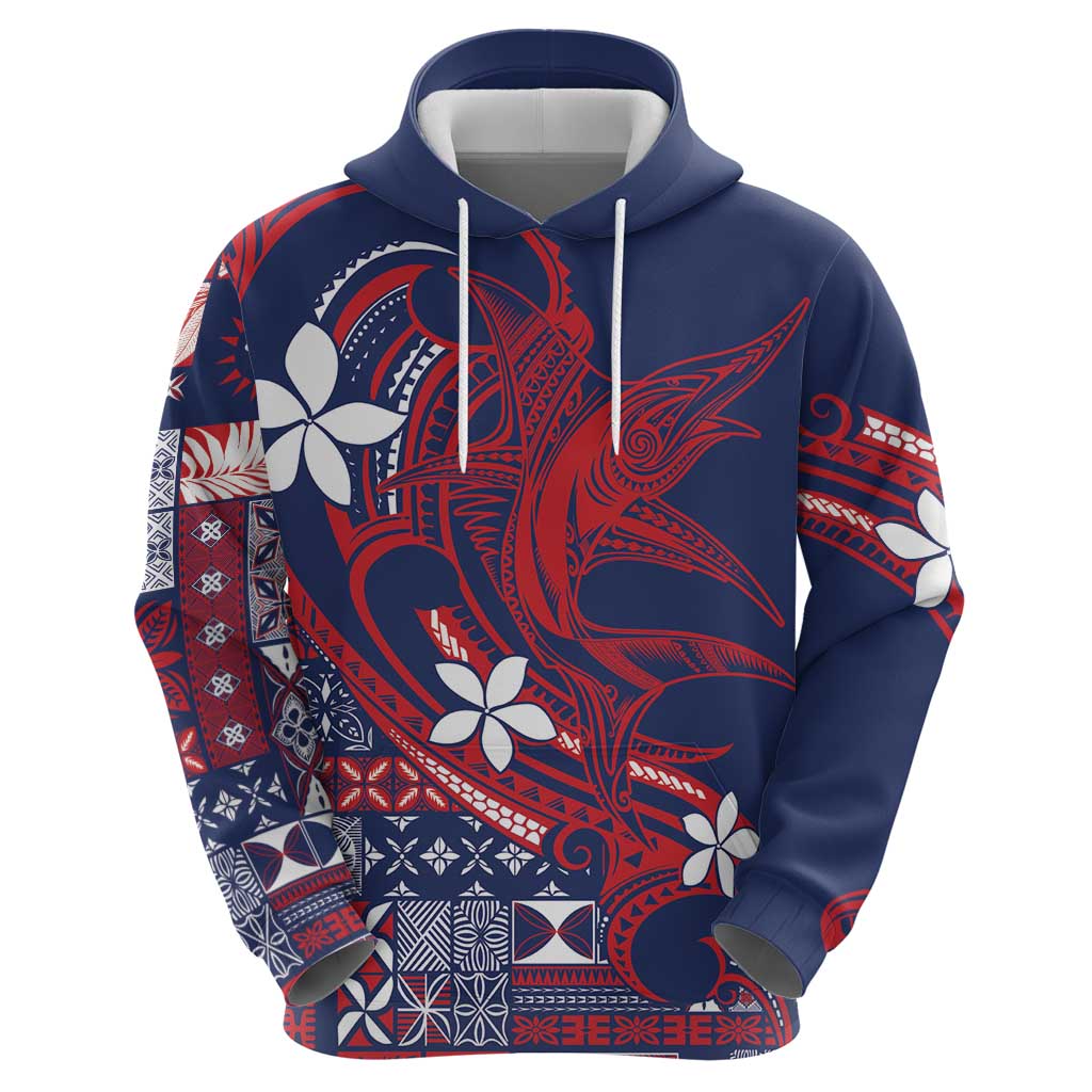 Samoa Manuia le Aso Tuto'atasi Zip Hoodie Siapo Mamanu Mix Tatau Marlin - Flag Color