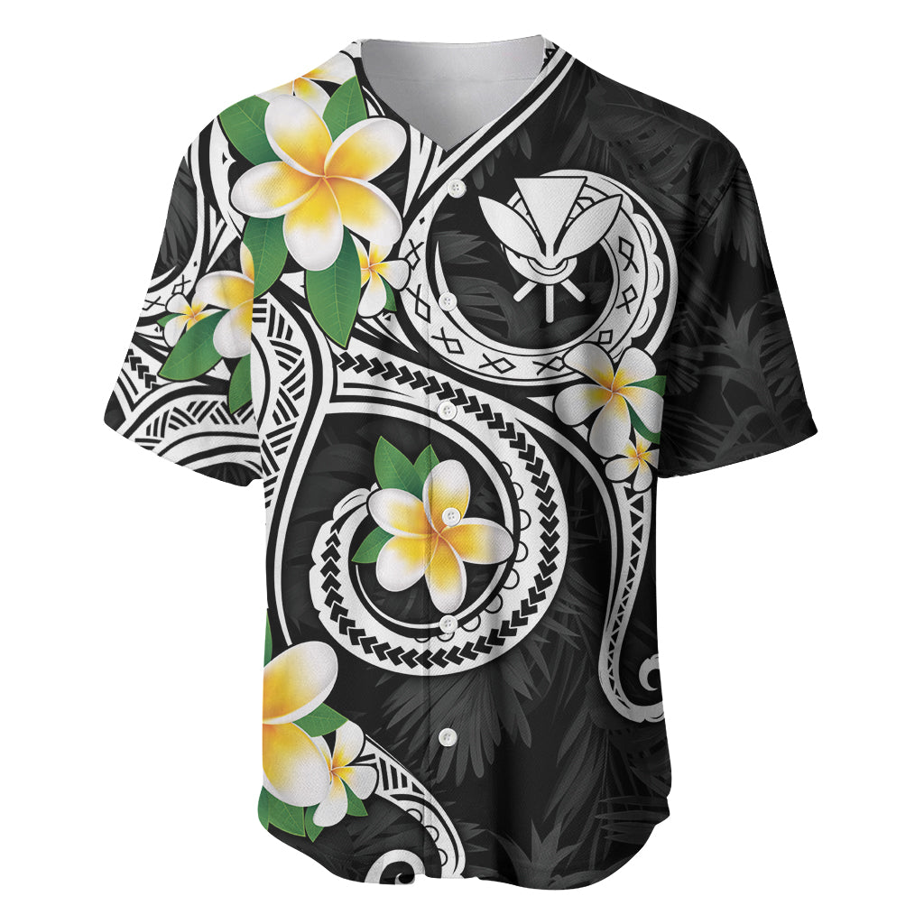 Kanaka Maoli Hawaii Plumeria Baseball Jersey Dancing Tentacles Black Style