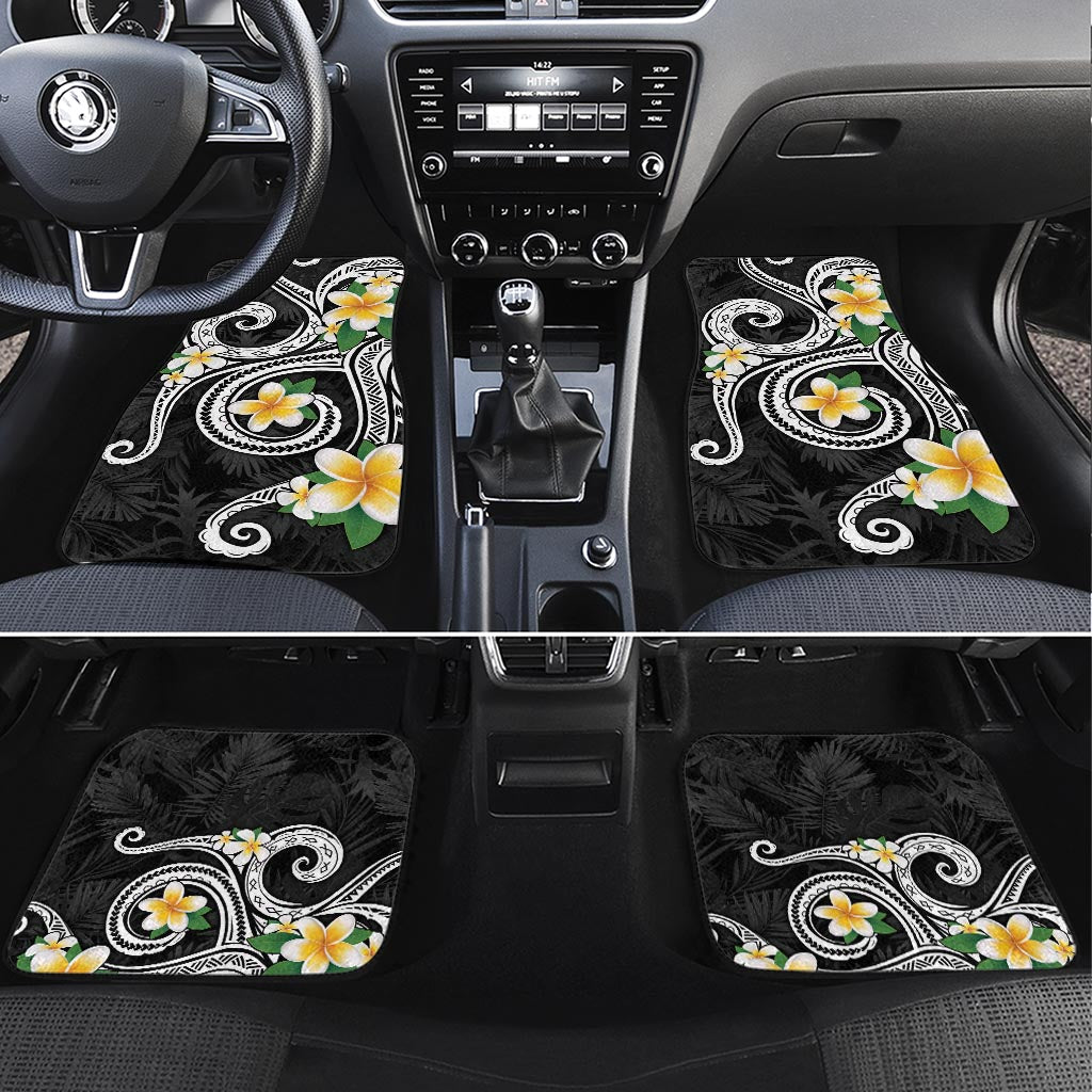 Kanaka Maoli Hawaii Plumeria Car Mats Dancing Tentacles Black Style