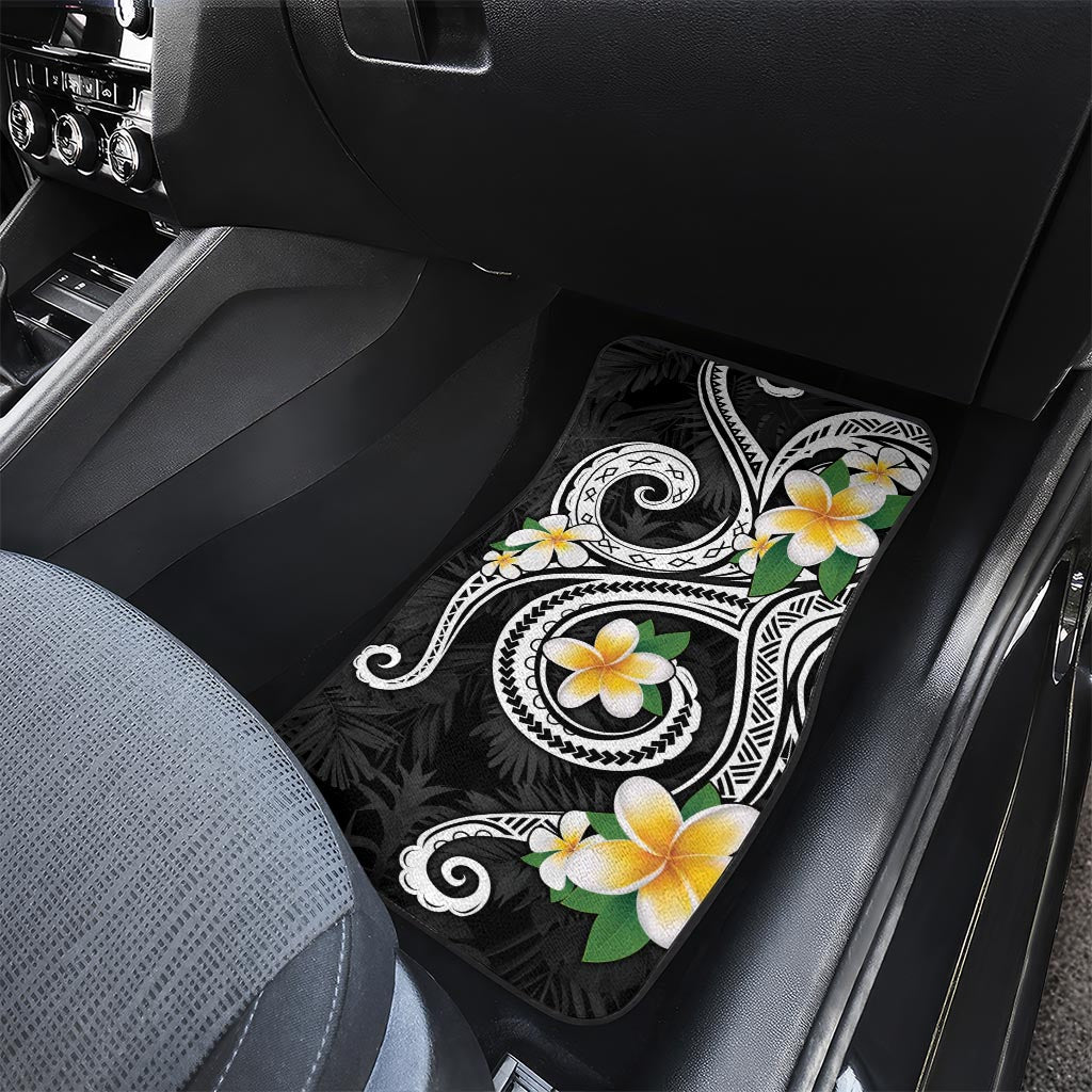 Kanaka Maoli Hawaii Plumeria Car Mats Dancing Tentacles Black Style