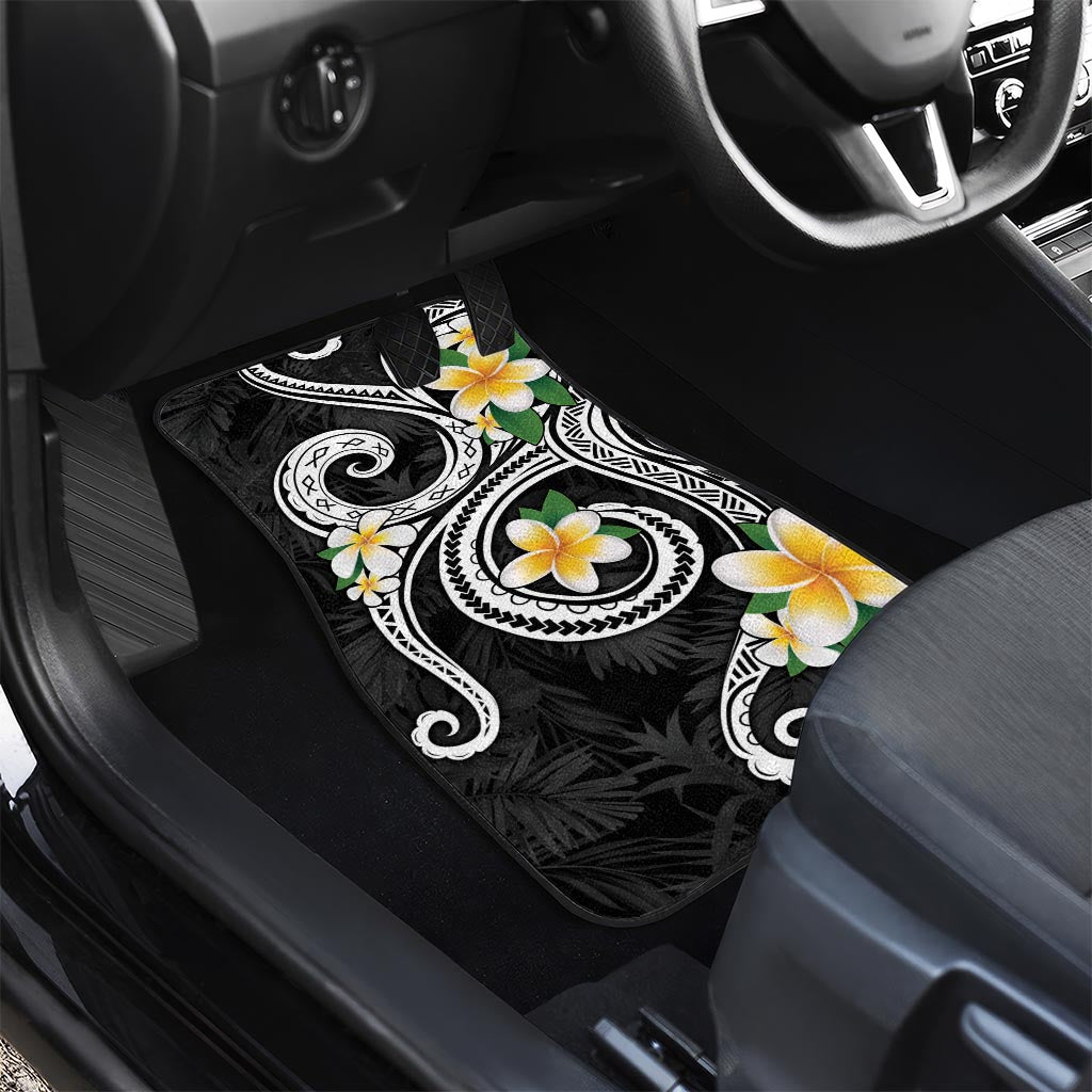 Kanaka Maoli Hawaii Plumeria Car Mats Dancing Tentacles Black Style