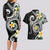 Kanaka Maoli Hawaii Plumeria Couples Matching Long Sleeve Bodycon Dress and Hawaiian Shirt Dancing Tentacles Black Style