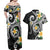 Kanaka Maoli Hawaii Plumeria Couples Matching Off Shoulder Maxi Dress and Hawaiian Shirt Dancing Tentacles Black Style