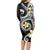 Kanaka Maoli Hawaii Plumeria Family Matching Long Sleeve Bodycon Dress and Hawaiian Shirt Dancing Tentacles Black Style