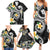 Kanaka Maoli Hawaii Plumeria Family Matching Summer Maxi Dress and Hawaiian Shirt Dancing Tentacles Black Style