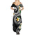 Kanaka Maoli Hawaii Plumeria Family Matching Summer Maxi Dress and Hawaiian Shirt Dancing Tentacles Black Style