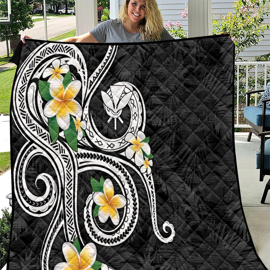 Kanaka Maoli Hawaii Plumeria Quilt Dancing Tentacles Black Style