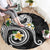 Kanaka Maoli Hawaii Plumeria Round Carpet Dancing Tentacles Black Style