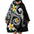 Kanaka Maoli Hawaii Plumeria Wearable Blanket Hoodie Dancing Tentacles Black Style