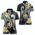 Kanaka Maoli Hawaii Plumeria Women Polo Shirt Dancing Tentacles Black Style