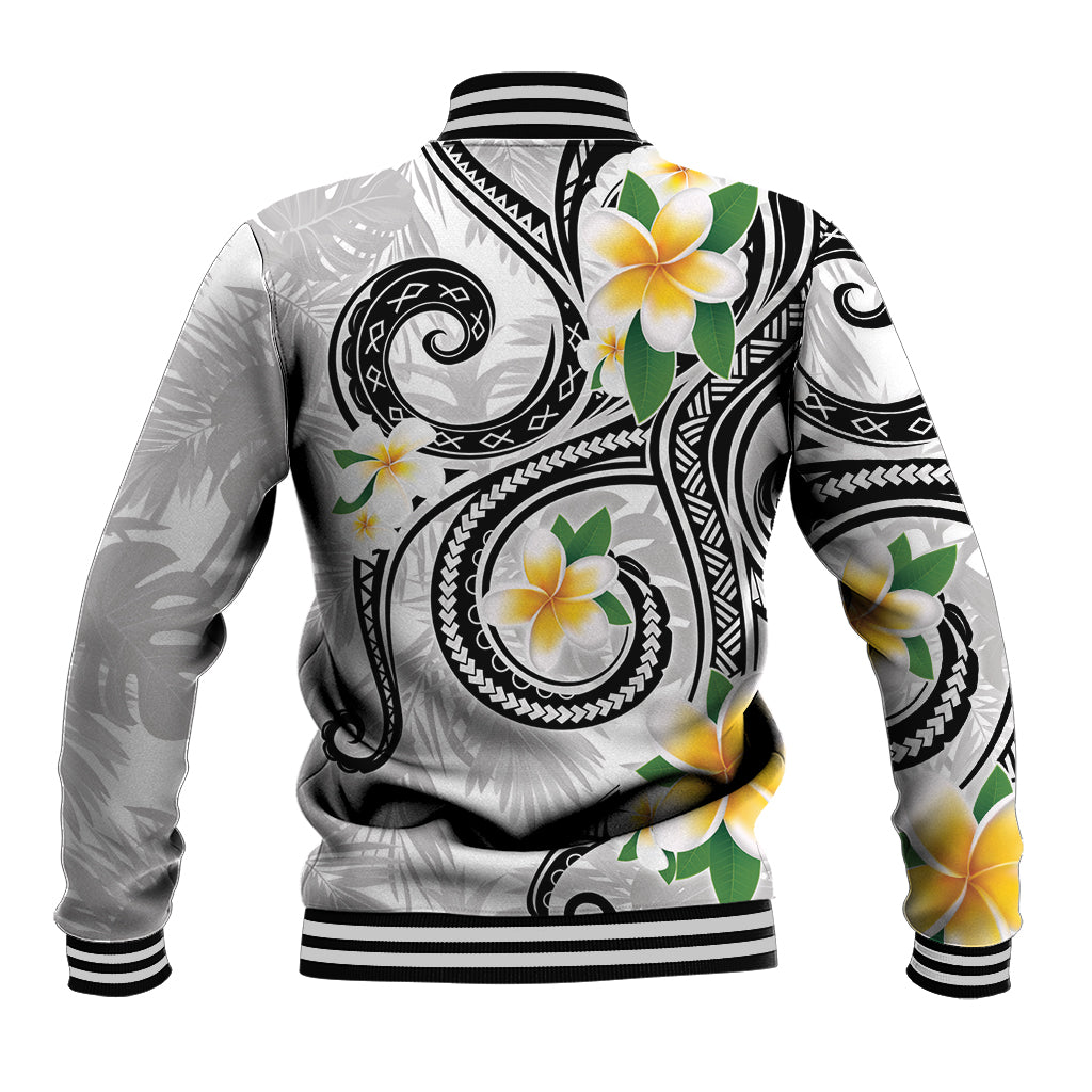 Kanaka Maoli Hawaii Plumeria Baseball Jacket Dancing Tentacles White Style
