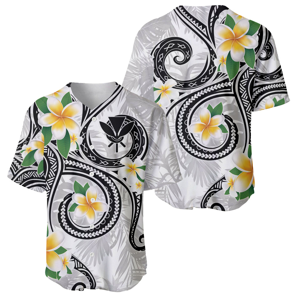 Kanaka Maoli Hawaii Plumeria Baseball Jersey Dancing Tentacles White Style