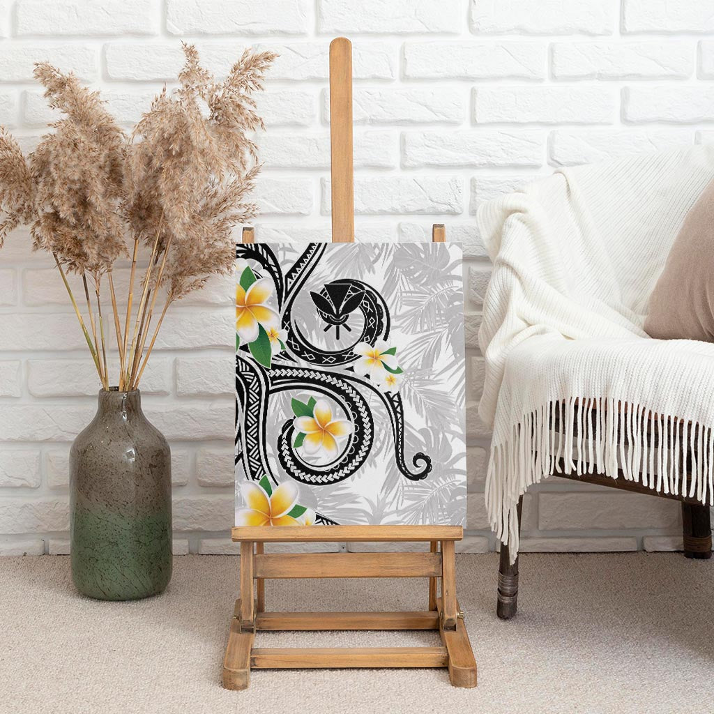 Kanaka Maoli Hawaii Plumeria Canvas Wall Art Dancing Tentacles White Style