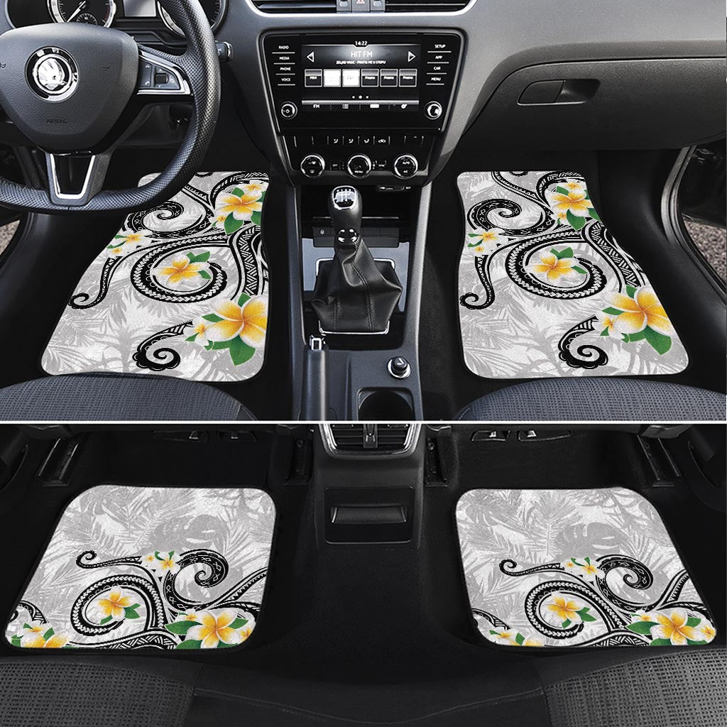 Kanaka Maoli Hawaii Plumeria Car Mats Dancing Tentacles White Style