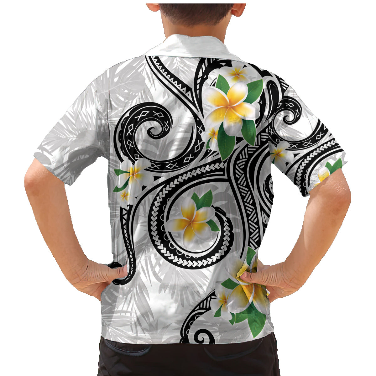 Kanaka Maoli Hawaii Plumeria Family Matching Mermaid Dress and Hawaiian Shirt Dancing Tentacles White Style