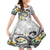 Kanaka Maoli Hawaii Plumeria Family Matching Off Shoulder Maxi Dress and Hawaiian Shirt Dancing Tentacles White Style