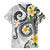 Kanaka Maoli Hawaii Plumeria Family Matching Off Shoulder Maxi Dress and Hawaiian Shirt Dancing Tentacles White Style