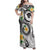 Kanaka Maoli Hawaii Plumeria Family Matching Off Shoulder Maxi Dress and Hawaiian Shirt Dancing Tentacles White Style