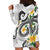 Kanaka Maoli Hawaii Plumeria Hoodie Dress Dancing Tentacles White Style