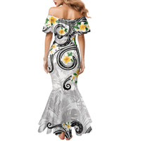 Kanaka Maoli Hawaii Plumeria Mermaid Dress Dancing Tentacles White Style