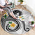 Kanaka Maoli Hawaii Plumeria Round Carpet Dancing Tentacles White Style