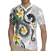 Kanaka Maoli Hawaii Plumeria Rugby Jersey Dancing Tentacles White Style